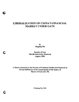 Liberalization of China’s Financial Market Under Gats thumbnail