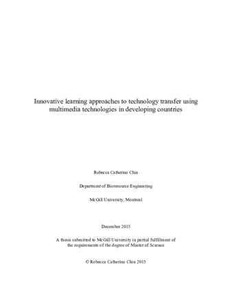 Innovative learning approaches to technology transfer using multimedia technologies in developing countries thumbnail