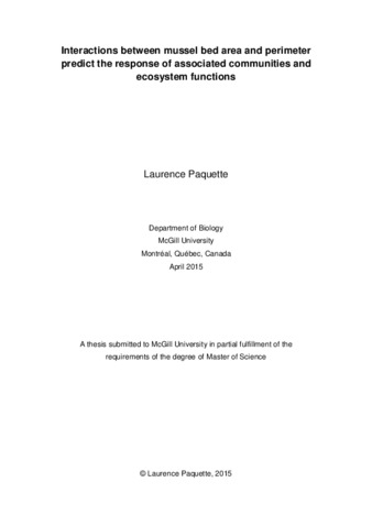 Interactions between mussel bed area and perimeter predict the response of associated communities and ecosystem functions thumbnail