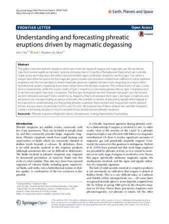 Understanding and forecasting phreatic eruptions driven by magmatic degassing thumbnail