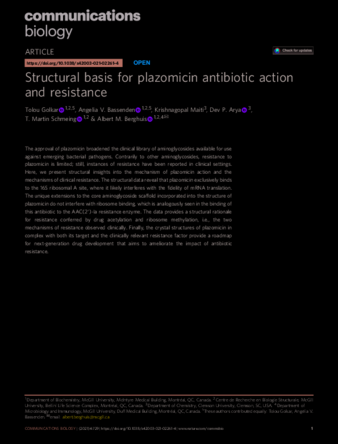 Structural basis for plazomicin antibiotic action and resistance thumbnail