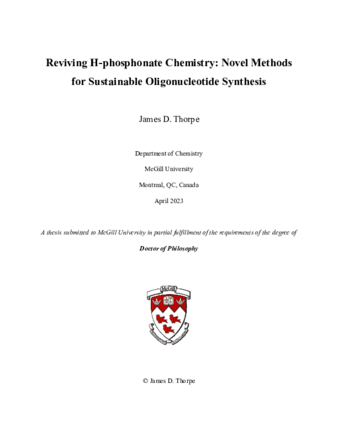 Reviving H-phosphonate Chemistry: Novel Methods for Sustainable Oligonucleotide Synthesis thumbnail