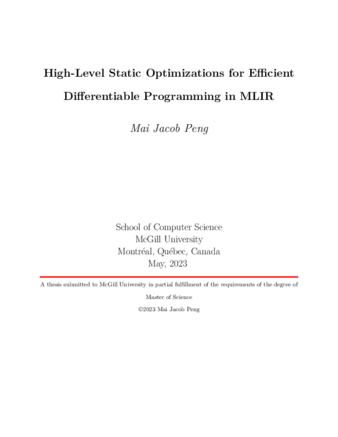 High-level static optimizations for efficient differentiable programming in MLIR thumbnail