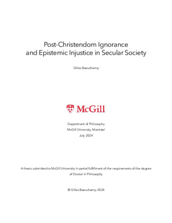 Post-Christendom ignorance and epistemic injustice in secular society thumbnail