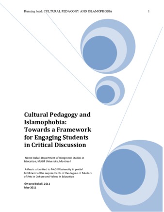 Cultural pedagogy and Islamophobia: towards a framework for engaging students in critical discussion thumbnail