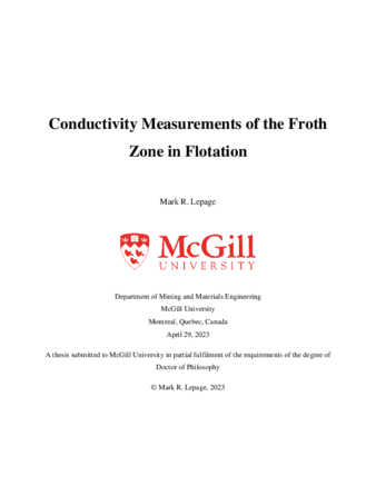 Conductivity measurements of the froth in flotation thumbnail