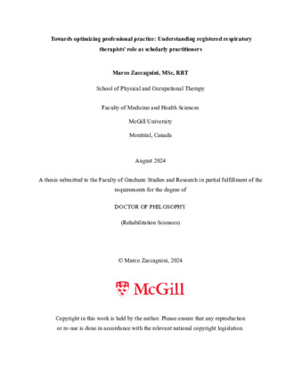 Towards optimizing professional practice: Understanding registered respiratory therapists’ role as scholarly practitioners thumbnail
