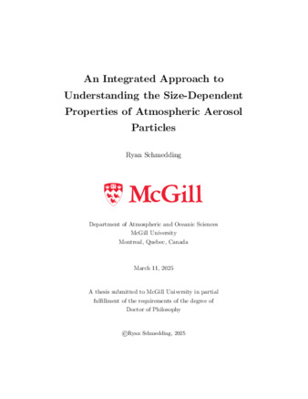 An Integrated Approach to Understanding the Size-Dependent Properties of Atmospheric Aerosol Particles thumbnail