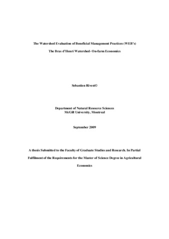 Watershed evaluation of beneficial management practices: the Bras d'Henri watershed-on-farm economics thumbnail