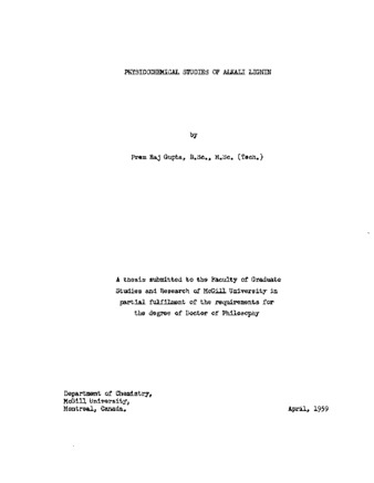 Physicochemical studies of alkali lignin. thumbnail