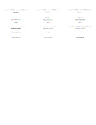 Using exact models to analyze policy gradient algorithms thumbnail