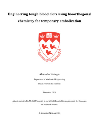 Engineering tough blood clots using biorthogonal chemistry for temporary embolization thumbnail