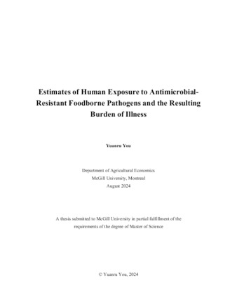 Estimates of human exposure to antimicrobial-resistant foodborne pathogens and the resulting burden of illness thumbnail