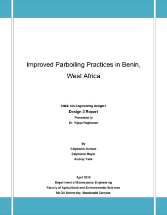 Improved Parboiling Practices in Benin, West Africa thumbnail