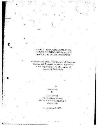 Laser spectroscopy of neutron deficient gold and platinum isotopes thumbnail