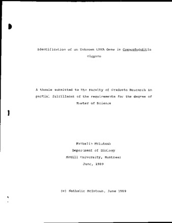Identification of an unknown tRNA Caenorhabditis elegans thumbnail