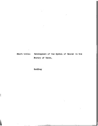 The development of the symbol of the dancer in the poetry of William Butler Yeats / thumbnail