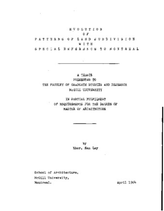 Evolution of patterns of land subdivision with special reference to Montreal thumbnail