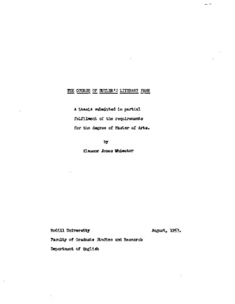 The course of Butler’s literary fame. thumbnail