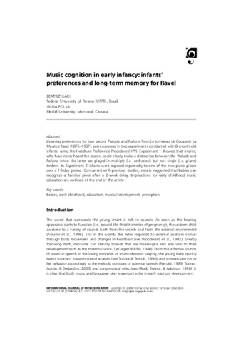 Music cognition in early infancy: infants’ preferences and long-term memory for Ravel thumbnail