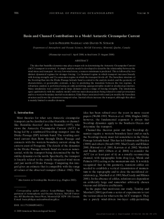 Basin and Channel Contributions to a Model Antarctic Circumpolar Current thumbnail