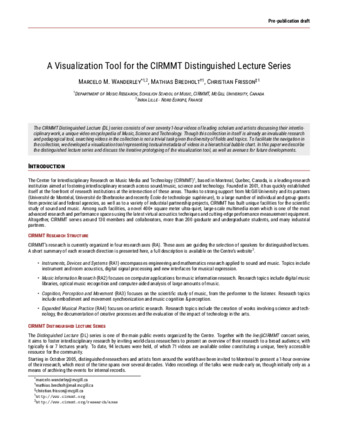 A Visualization Tool for the CIRMMT Distinguished Lecture Series thumbnail