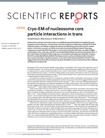 Cryo-EM of nucleosome core particle interactions in trans thumbnail