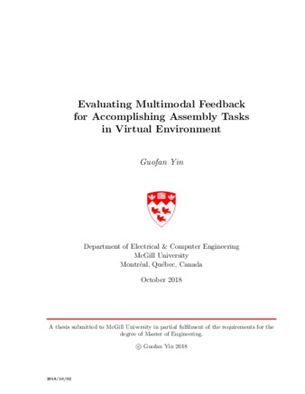 Evaluating multimodal feedback for accomplishing assembly tasks in virtual environment thumbnail
