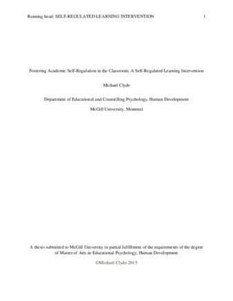 Fostering academic self-regulation in the classroom: a self-regulated learning intervention thumbnail