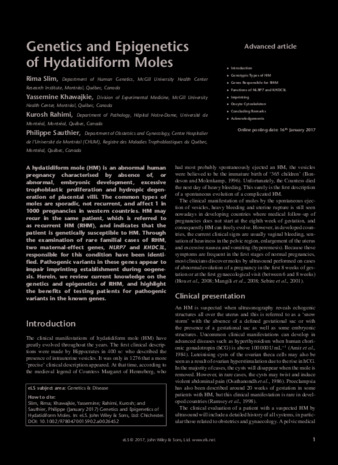 Genetics and Epigenetics of Hydatidiform Moles thumbnail