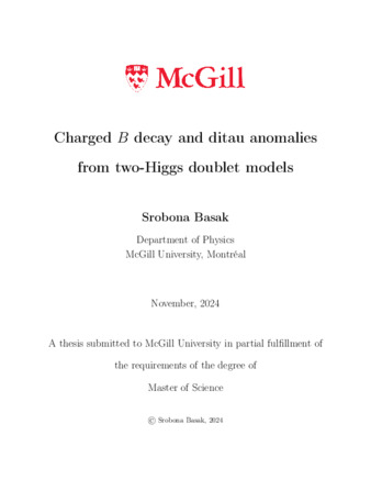 Charged B decay and ditau anomalies from two-Higgs doublet models thumbnail
