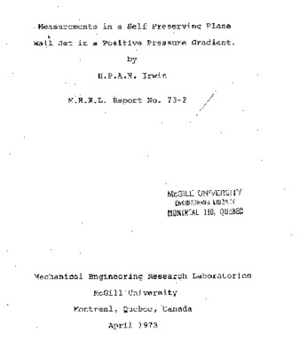 Measurements in a self-preserving plane wall jet in a positive pressure gradient thumbnail