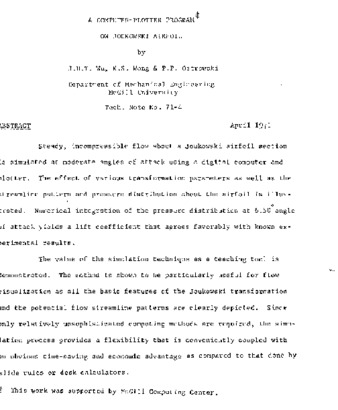 A computer plotter program on Joukowski airfoil thumbnail