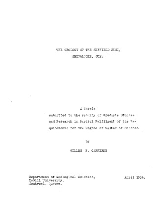 The geology of the Suffield Mine, Sherbrooke, Que. thumbnail
