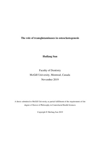 The role of transglutaminases in osteoclastogenesis thumbnail