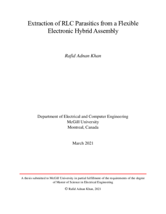 Extraction of RLC parasitics from a flexible electronic hybrid assembly thumbnail