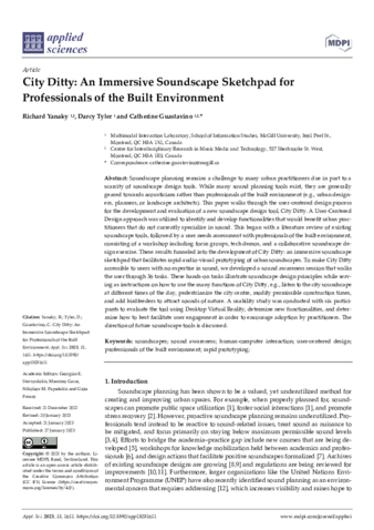 City Ditty: An Immersive Soundscape Sketchpad for Professionals of the Built Environment thumbnail