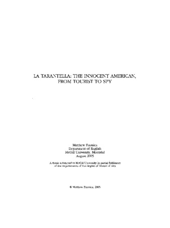 La Tarantella : the innocent American, from tourist to spy thumbnail