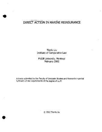 Direct action in marine reinsurance thumbnail