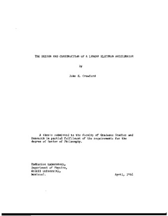 The design and construction of a linear electron accelerator. thumbnail