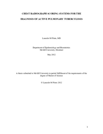 Chest radiograph scoring systems for the diagnosis of Active Pulmonary Tuberculosis thumbnail