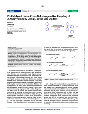 Pd-Catalyzed Homo Cross-dehydrogenative Coupling of 2-Arylpyridines by using I2 as the Sole Oxidant thumbnail