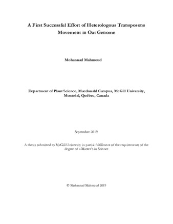 A first successful effort of heterologous transposons movement in oat genome thumbnail