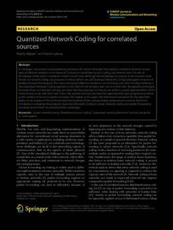 Quantized Network Coding for correlated sources thumbnail