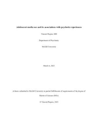 Adolescent media use and its associations with psychotic experiences thumbnail
