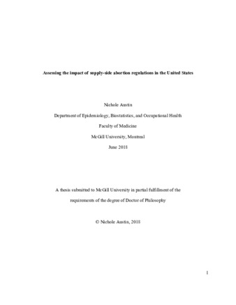 Assessing the impact of supply-side abortion regulations in the United States thumbnail