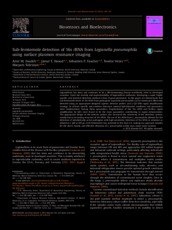 Sub-femtomole detection of 16s rRNA from Legionella pneumophila using surface plasmon resonance imaging thumbnail