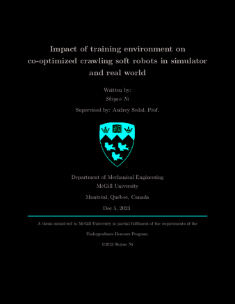 Impact of training environment on co-optimized crawling soft robots in simulator and real world thumbnail