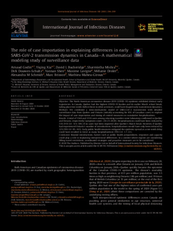 The role of case importation in explaining differences in early SARS-CoV-2 transmission dynamics in Canada—A mathematical modeling study of surveillance data thumbnail