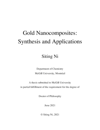 Gold nanocomposites: synthesis and applications thumbnail